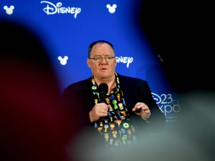 US animator, film director, screenwriter and producer John Lasseter addresses a press conference during the D23 Expo fan convention at the Convention Center in Anaheim, on July 14, 2017. / AFP PHOTO / CHRIS DELMAS (Photo credit should read CHRIS DELMAS/AFP/Getty Images)