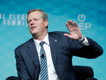 LAS VEGAS, NV - OCTOBER 13: Massachusetts Governor Charlie Baker speaks during the National Clean Energy Summit 9.0 on October 13, 2017 in Las Vegas, Nevada. (Photo by Isaac Brekken/Getty Images for National Clean Energy Summit)