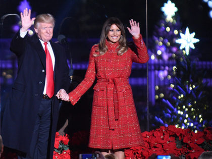WASHINGTON, DC - NOVEMBER 30: President Donald Trump and the first lady Melania Trump attend the 95th annual National Christmas Tree Lighting held by the National Park Service at the White House Ellipse in Washington, D.C., November 30, 2017. The Beach Boys, Wynonna, The Texas Tenors, Craig Campbell were among …