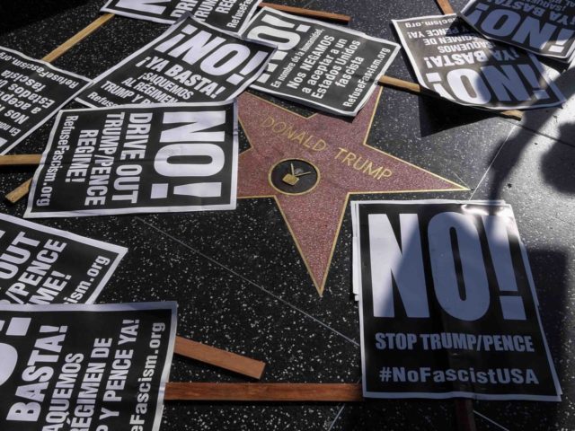 Refuse Fascism Donald Trump star (Ringo Chiu / AFP / Getty)