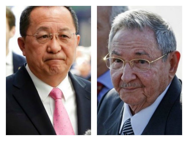 Collage: Cuban dictator Raúl Castro met North Korea’s foreign minister, Ri Yong-ho, in