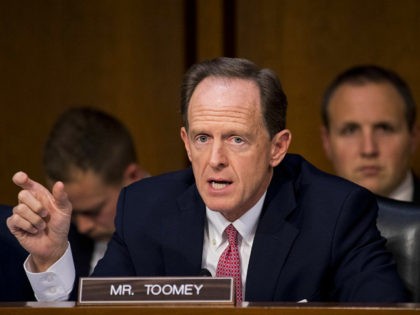 UNITED STATES - NOVEMBER 16: Sen. Pat Toomey, R-Pa., speaks during the mark up of the Senate's tax reform bill in the Senate Finance Committee on Thursday, Nov. 16, 2017. (Photo By Bill Clark/CQ Roll Call)