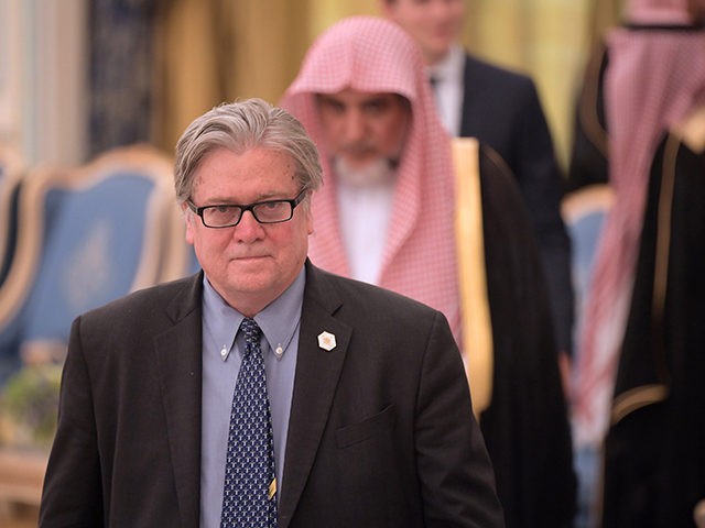 White House Chief Strategist Stephen Bannon is seen after US President Donald Trump receiv