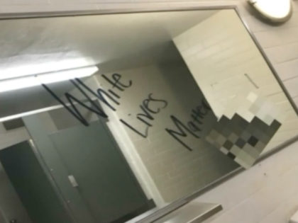 Graffiti containing a racial slur (blurred) and phrase "White Lives Matter" was discovered in a Missouri high school