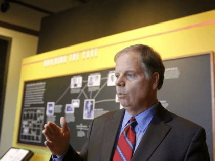 U.S. Senate candidate Doug Jones, speaks to the media about his role in the prosecutions of klansman charged in the 16th Street Baptist Church bombing at the Birmingham Civil Rights Institute, Sunday, Nov. 26, 2017, in Birmingham, Ala. bombing deaths of four young black girls in the 1963 explosion at …