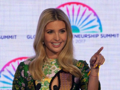 U.S. presidential adviser and daughter Ivanka Trump gestures as she speaks during the open