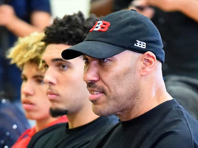 LOS ANGELES, CA - JUNE 23: LaMelo, LiAngelo and LeVar Ball attend a press conference for Lonzo Ball #2 of the Los Angeles Lakers on June 23, 2017 the the team training faculity in Los Angeles, California. (Photo by Jayne Kamin-Oncea/Getty Images)
