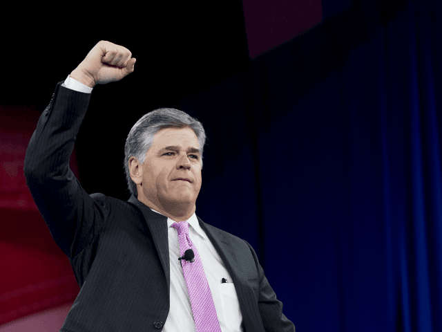 Fox News Host Sean Hannity speaks during the annual Conservative Political Action Conference (CPAC) 2016 at National Harbor in Oxon Hill, Maryland, outside Washington, March 4, 2016. / AFP / SAUL LOEB (Photo credit should read SAUL LOEB/AFP/Getty Images)
