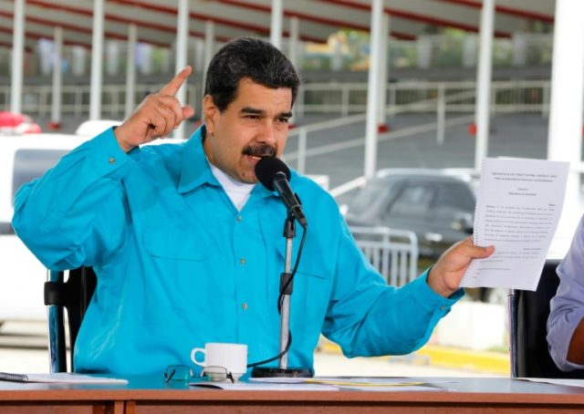 Venezuelan President Nicolas Maduro, seen here in a handout photo speaking during an event