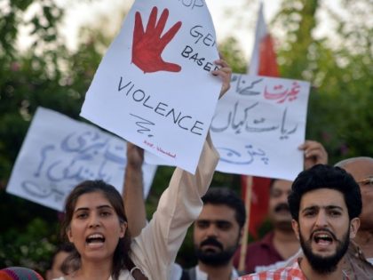 Pakistani activists stage a protest in 2016 against the murder of social media celebrity Q