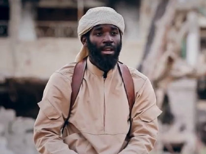 alleged ISIS fighter with an American accent, one leg, and identified as Abu Salih al-Amriki