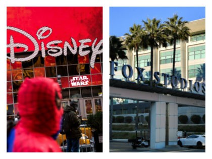 Collage of Disney store in Times Square and Fox Studios