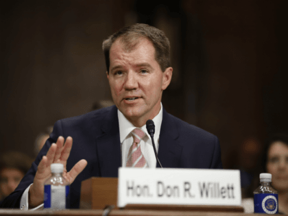 Don Willett testifies during a Senate Judiciary Committee hearing on nominations on Capitol Hill in Washington, Wednesday, Nov. 15, 2017. Willett has been nominated to be United States Circuit Judge For The Fifth Circuit. (AP Photo/Carolyn Kaster)
