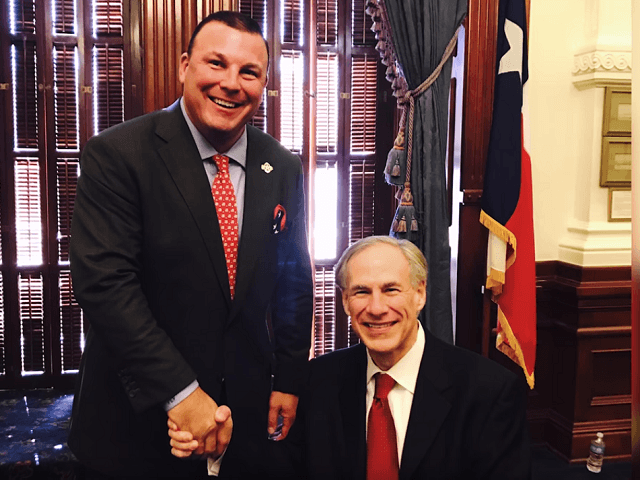 Governor Greg Abbott and Dallas Police Association PAC 1st Vice President Frederick Frazie