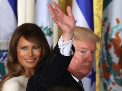 WASHINGTON, DC - OCTOBER 06: U.S. President Donald Trump and first lady Melania Trump dep