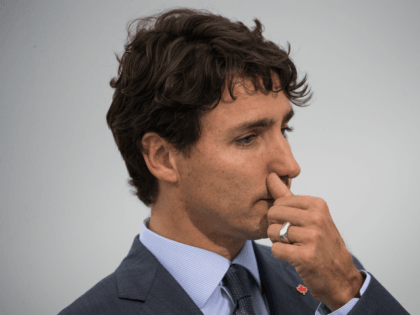 WASHINGTON, DC - OCTOBER 11: Prime Minister of Canada Justin Trudeau pauses while speaking during a press availability at the Canadian Embassy, October 11, 2017 in Washington, DC. Earlier in the day, Prime Minister Trudeau met with U.S. President Donald Trump, where their talks were expected to focus on the …