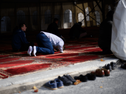 VIENNA, AUSTRIA - OCTOBER 13: A muslim prays during the Friday prayers at the IZW Viennese Islamic Center mosque two days before Austrian parliamentary elections on October 13, 2017 in Vienna, Austria. The right-wing Austria Freedom Party (FPOe), which has campaigned with an 'Austria first' party program that emphasizes Austrian …