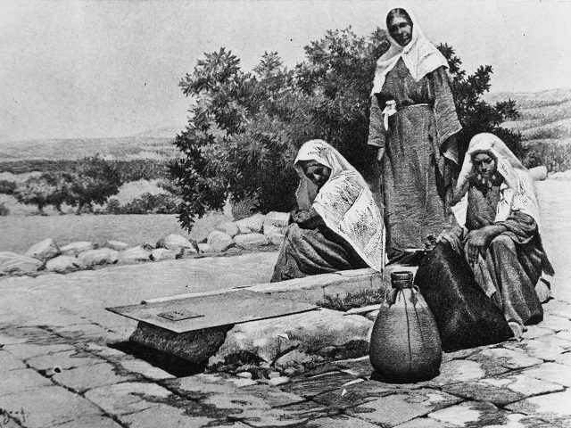 King David's Wells in Bethlehem, circa 1900. The well is associated with David, the second