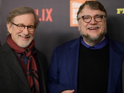 Steven Spielberg and Guillermo del Toro attend the 'Five Came Back' world premiere at Alice Tully Hall at Lincoln Center on March 27, 2017 in New York City. (Photo by Mike Coppola/Getty Images)