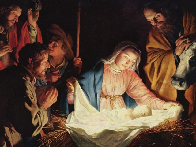Nativity scene virgin birth