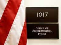 Office-Congressional-Ethics-getty A sign for the Office of Congressional Ethics hangs on a wall October 30, 2009 in Washington, DC. A document from the House of Representatives ethics committee inadvertently placed on a publicly accessible computer network outlined investigations into the activities of 30 lawmakers from the House. The 22-page document, titled …