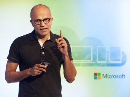 Satya Nadella, CEO of Microsoft, speaks at a media event in San Francisco, California on March 27, 2014. Microsoft is tapping into its software past as it maps its future in the rapidly changing world of Internet technology. Newly anointed Microsoft chief Satya Nadella on Thursday laid out a vision …