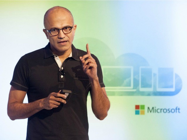 Satya Nadella, CEO of Microsoft, speaks at a media event in San Francisco, California on March 27, 2014. Microsoft is tapping into its software past as it maps its future in the rapidly changing world of Internet technology. Newly anointed Microsoft chief Satya Nadella on Thursday laid out a vision of making the company the master of programs and services offered in the Internet 'cloud' for whatever gadgets people prefer. AFP PHOTO/JOSH EDELSON (Photo credit should read Josh Edelson/AFP/Getty Images)