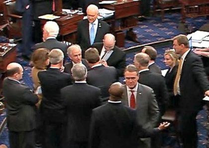 Voting on Senate Floor