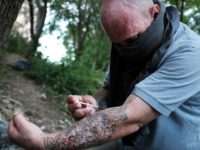 Chris, a homeless heroin addict pictured in this July 31, 2017 file photo, shoots up by a railway underpass in the Kensington section of Philadelphia which has become a hub for heroin use Chris, a homeless heroin addict pictured in this July 31, 2017 file photo, shoots up by a railway underpass in the Kensington section of Philadelphia which has become a hub for heroin use