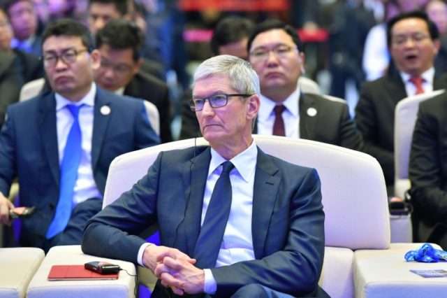 Apple chief Tim Cook at the internet conference in China, which was also attended by the h