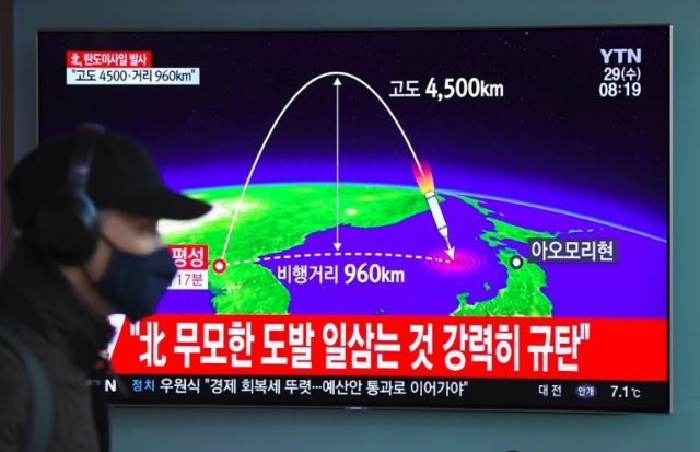 The trilateral drill comes less than two weeks after Pyongyang test-fired a new interconti
