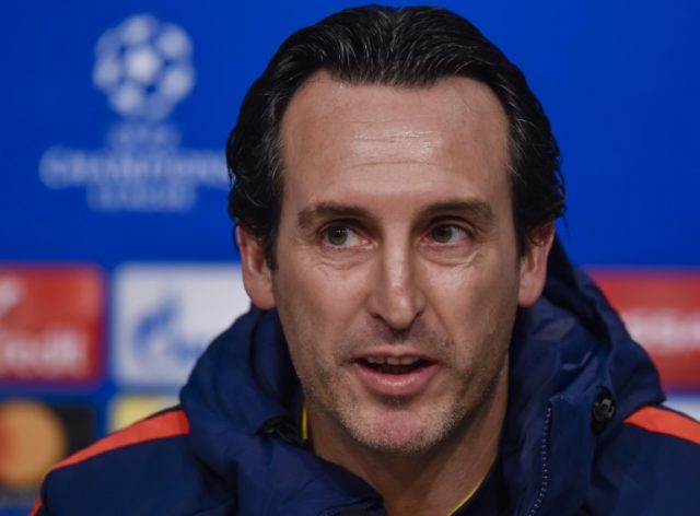 Paris Saint-Germain head coach Unai Emery pictured during a press conference ahead of the