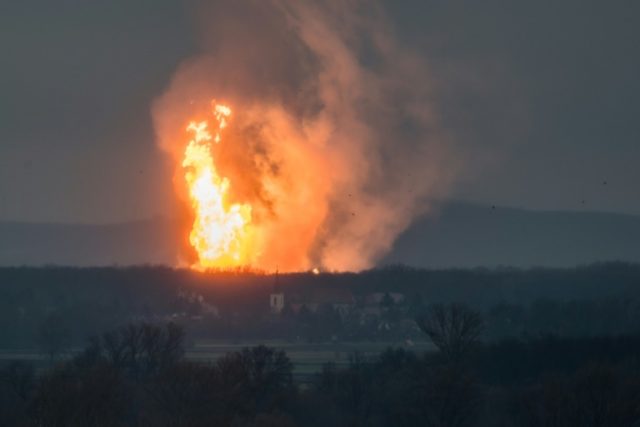 A fire at the Baumgarten facility in eastern Austria after an explosion rocked the site, o