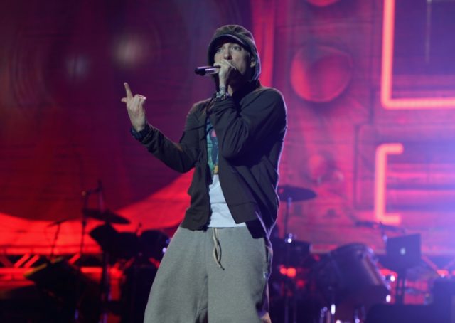 Eminem, seen here in a 2014 performance at Lollapalooza Day One at Grant Park in Chicago,