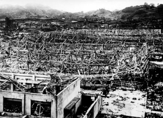 The city of Nagasaki was completely devastated in the nuclear attack