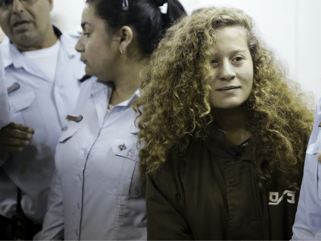 palestinian Ahed Tamimi is brought to a courtroom inside Ofer military prison near Jerusal