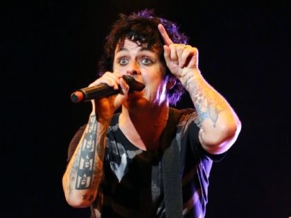 US singer Billy Joe Armstrong of the US punk rock band Green Day performs on stage during