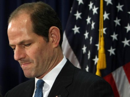 New York Governor Eliot Spitzer addresses the media at his office in New York, on March 12