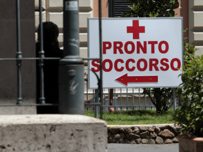 ROME, ITALY - JUNE 20: A sign points towards the Emergency Department at Policlinico Umber