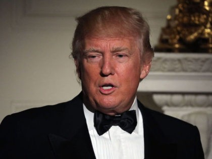 President Donald Trump delivers brief remarks before a toast during the annual Governors&#