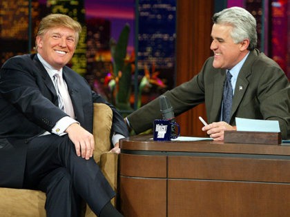 BURBANK, CA - JANUARY 13: Entrepreneur Donald Trump on 'The Tonight Show with Jay Leno' on January 13, 2004 at the NBC Studios, in Burbank, California. (Photo by Kevin Winter/Getty Images