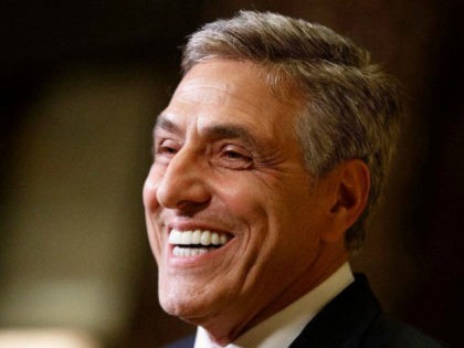 Rep. Lou Barletta, R-Pa., smiles as he talks with reporters after a meeting with President-elect Donald Trump at Trump Tower, Tuesday, Nov. 29, 2016, in New York. (AP Photo/Evan Vucci)