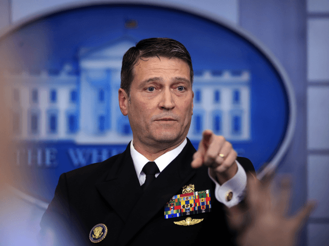 White House physician Dr. Ronny Jackson speaks to reporters during the daily press briefin