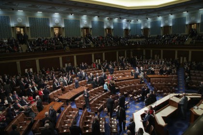 WASHINGTON, DC - JANUARY 30: Members of Congress arrive to the State of the Union address