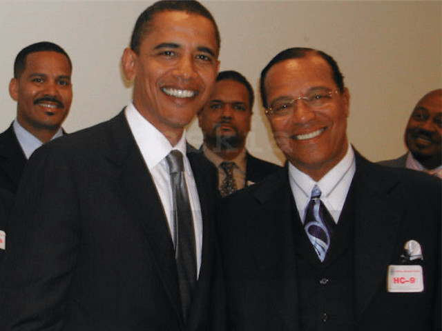 Barack Obama and Louis Farrakhan (Askia Muhammad via TriceEdnyWire.com)