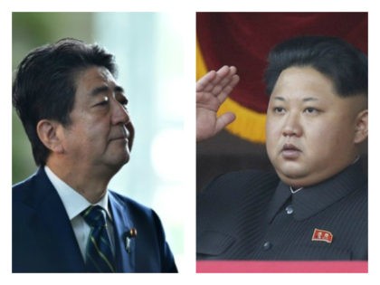 Japanese Prime Minister Shinzo Abe and North Korean dictator Kim Jong-un collage