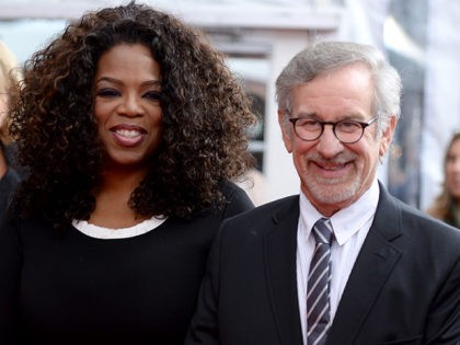 NEW YORK, NY - AUGUST 04: Producer Oprah Winfrey (L) and director Steven Spielberg attend