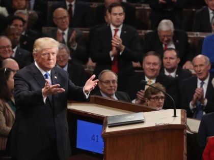 Trump gestures at State of the Union (Mark Wilson / Getty)