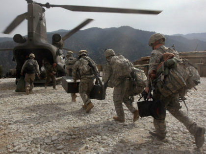 U.S. troops boarding helicopter