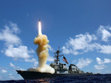 Guided-missile destroyer USS Fitzgerald (DDG 62) fires a Standard Missile-3 (SM-3) during